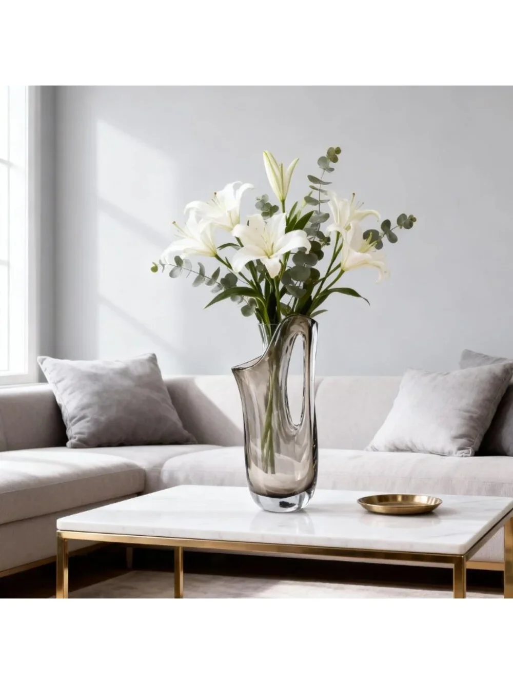 Rustic Brown Glass Flower Vase - 12.6